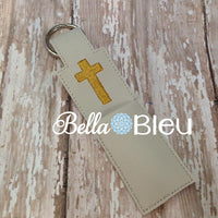 ITH In the hoop Religious Cross chapstick key fob holder machine embroidery design
