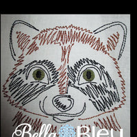 Raccoon Wild Animal machine Colorwork embroidery design