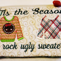 ITH Christmas Ugly Sweater Zipper bag Wallet