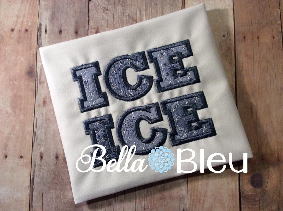 Applique Ice Ice Baby machine embroidery design