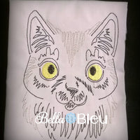Kitty Cat #3 Adorable colorwork embroidery machine design