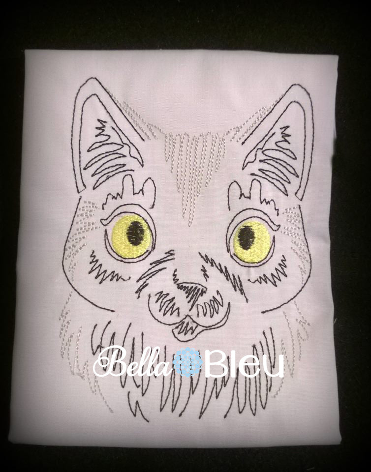 Kitty Cat #3 Adorable colorwork embroidery machine design