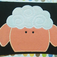 Lamb Sheep Towel Topper Peeker Machine Embroidery Applique Design
