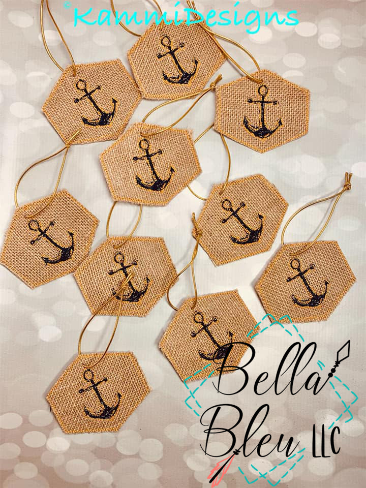 ITH Anchor Scribble Christmas Ornament