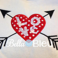 Applique Valentine Heart With Arrow Machine Embroidery Design