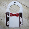 ITH In The hoop Bib with Bowtie & Suspenders applique machine embroidery design