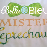 Boys Mister Leprechaun with Bow tie Machine Applique Embroidery Design