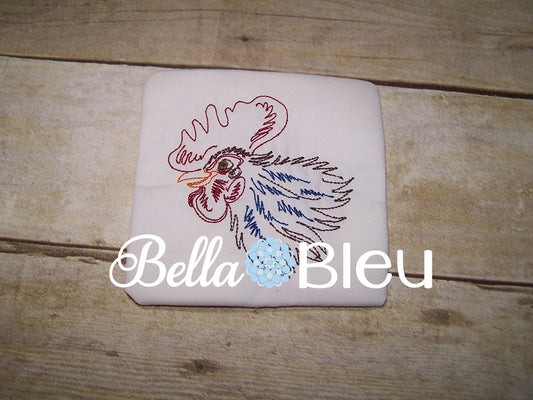 Rooster #10 Machine Embroidery Colorwork Design