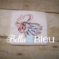 Rooster #10 Machine Embroidery Colorwork Design