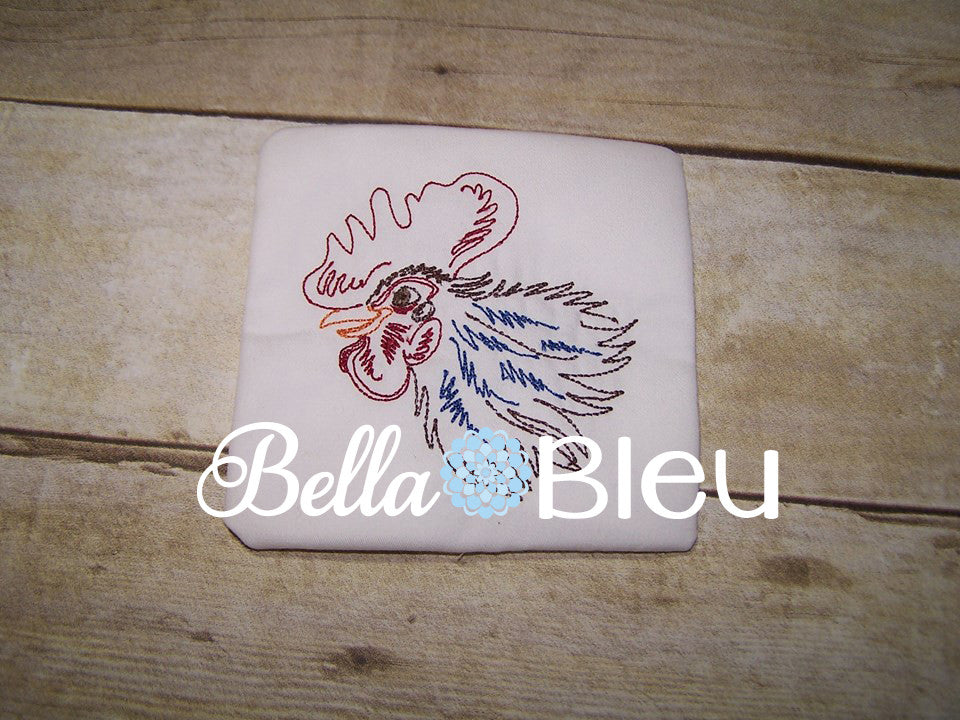 Rooster #10 Machine Embroidery Colorwork Design