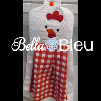 Farm Rooster Towel Topper Peeker Bib Machine Applique Embroidery Design