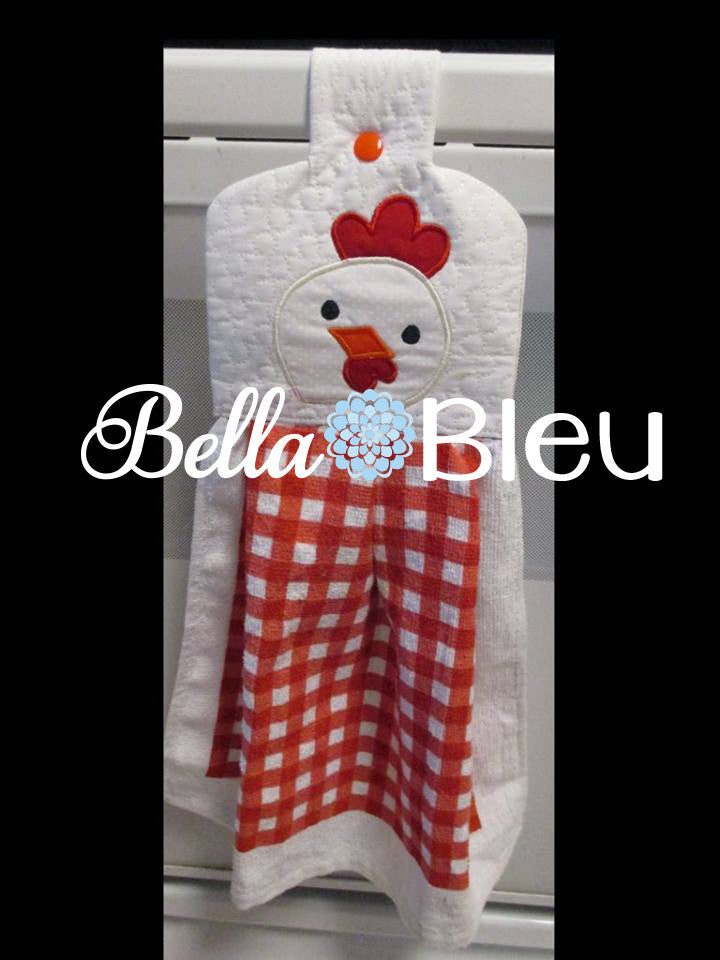 Farm Rooster Towel Topper Peeker Bib Machine Applique Embroidery Design