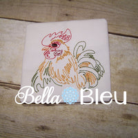 Rooster #8 Machine Embroidery Colorwork Design