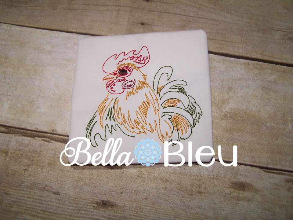 Rooster #8 Machine Embroidery Colorwork Design