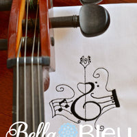 Musical Music Notes and Violin Machine Embroidery design