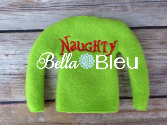 ITH In The Hoop Elf Naughty Sweater Shirt Machine Embroidery Design
