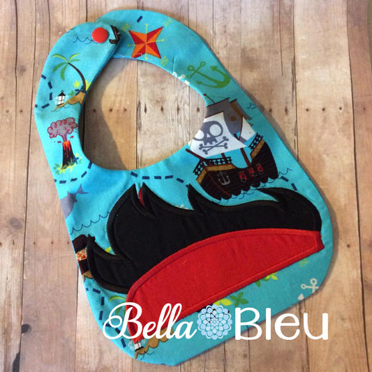 Jake the Pirate Towel Topper Peeker Bib Machine Applique Embroidery design