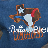 Lone Star State of Texas Mashup with Longhorn and Star Machine Embroidery design