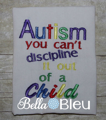 Autism Awareness Machine Embroidery design saying