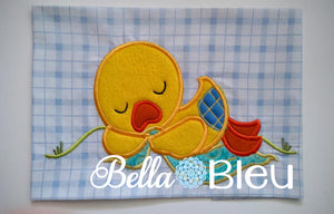 Beautiful Sleeping Baby Boy Duck Machine Applique Embroidery design