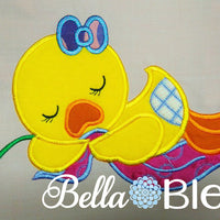Beautiful Sleeping Baby Girl Duck Machine Applique Embroidery design