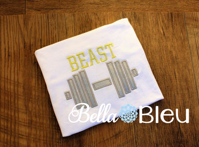 Workout Weights Beast Machine Applique Embroidery Design
