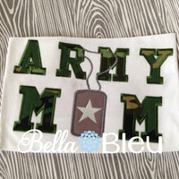 Army Mom Machine Applique Embroidery Design 5x7