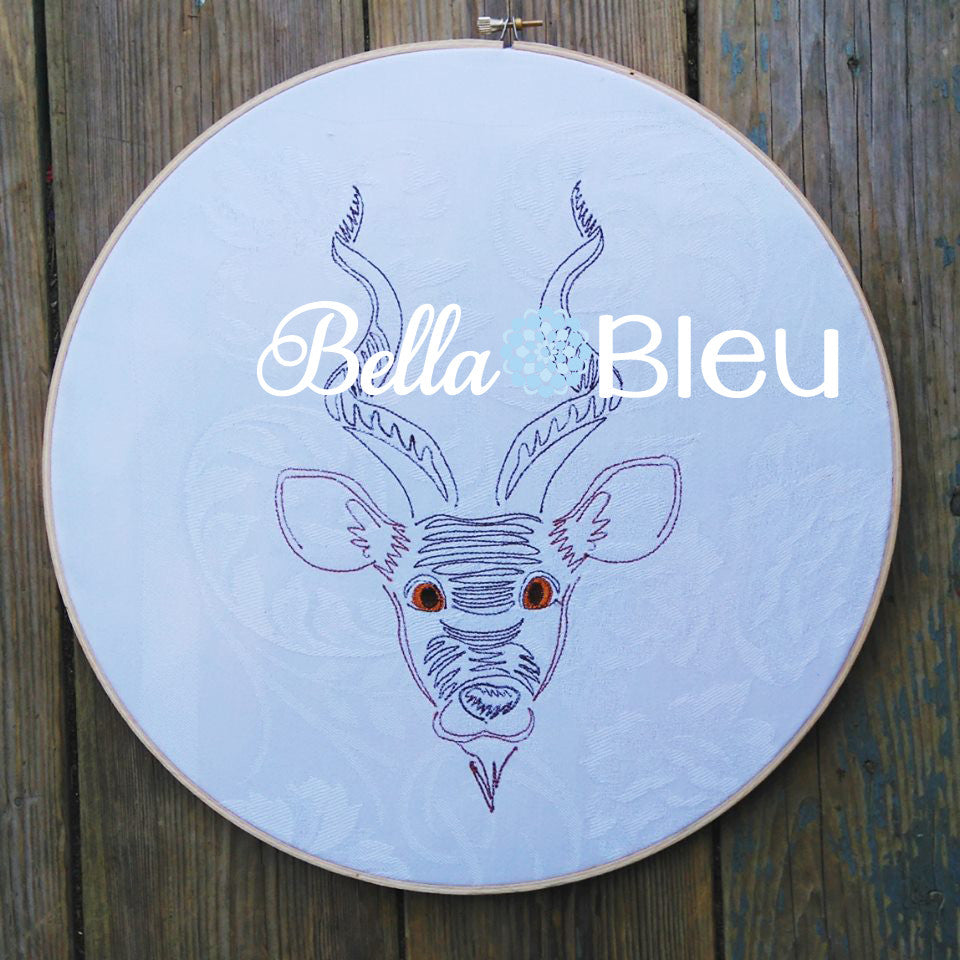 African Antelope Deer machine embroidery design