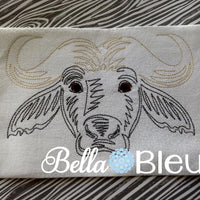Water Buffalo machine embroidery design