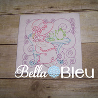 Sunbonnet Sue Tea Party Quick stitch colorwork design