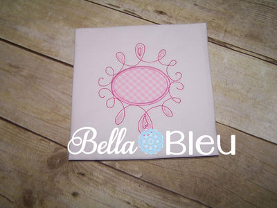 Beautiful Sketchy Flourish Monogram Frame Machine Applique Embroidery design