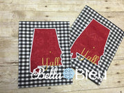 Alabama State with Y'all Signature Saying Machine Applique Embroidery Design