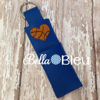 ITH In the hoop heart basketball chapstick holder machine embroidery design