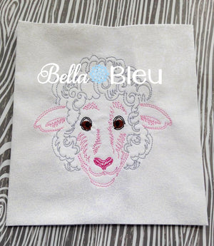Farm Sheep Lamb Embroidery Colorwork Machine design