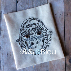 Gorilla #2 Colorwork Embroidery Jungle Animal Embroidery design