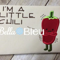 Little Chili Funny Saying Machine Embroidery Applique Design