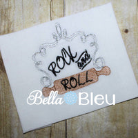 Rock and Roll Kitchen rolling pin sketchy machine embroidery design