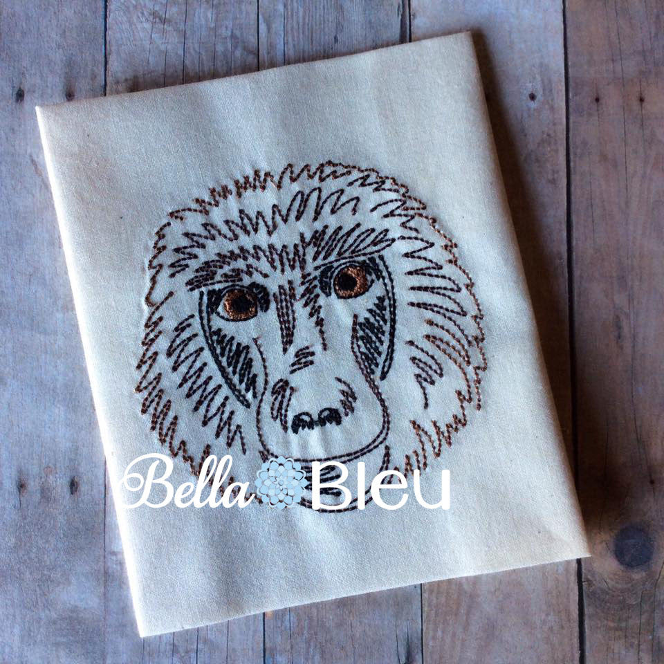 Cute Gorilla Monkey Colorwork Embroidery Design