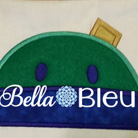 Space Robot Towel Peeker Bib Topper Machine Applique Embroidery Design