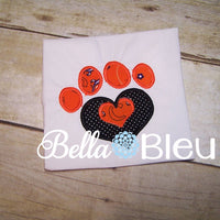 Dog Embroidery Design, Heart Embroidery Designs, Applique Design, Dog Heart Paw Print Machine Embroidery Design