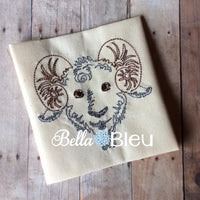 Farm Ram Colorwork Embroidery Machine Design