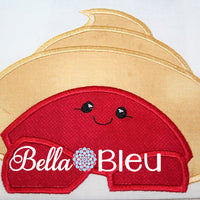 Hermit Crab Boy Hooded Towel or Bib Peeker Machine Applique Machine Embroidery Design