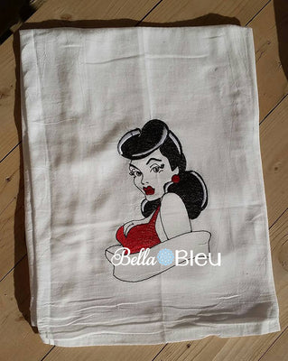 Vintage Rockabilly Embroidery design, Retro Sexy Vixen lady Rockabilly Design, Machine Embroidery Design, Retro Urban Embroidery Design