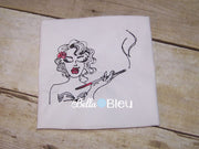 Vintage Colorwork Rockabilly Sketchy Retro Tiffany Lady Smoking Urban Tattoo Machine Embroidery Designs