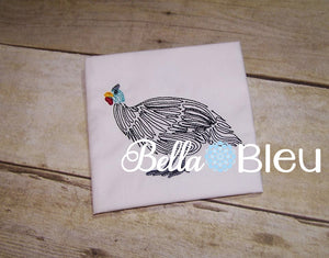 Guinea Hen Bird Farm Machine Embroidery Design