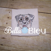 Australian Shepard Aussie Colorwork Machine Embroidery Design