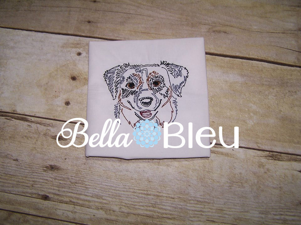 Australian Shepard Aussie Colorwork Machine Embroidery Design