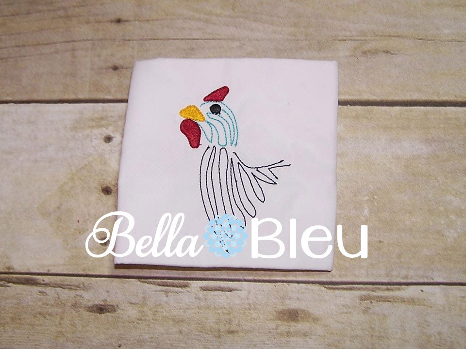 Guinea head Bird Farm Machine Embroidery Design Quick stitch