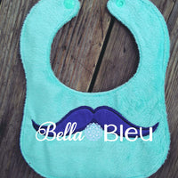 ITH In The hoop Baby Bib with Mustache Design Machine Embroidery Design