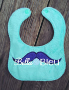ITH In The hoop Baby Bib with Mustache Design Machine Embroidery Design